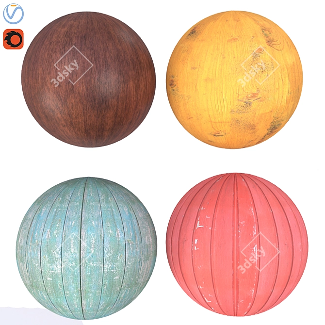 Wooden Material Pack 3D model image 1