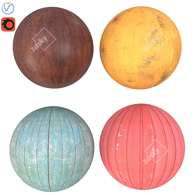 Wooden Material Pack 3D model image 7