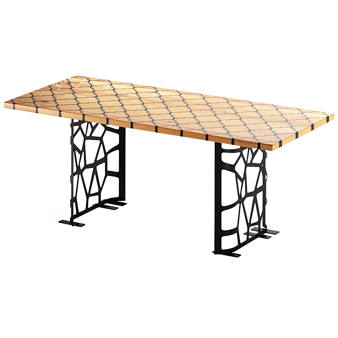 Oak Resonance Dining Table 3D model image 1