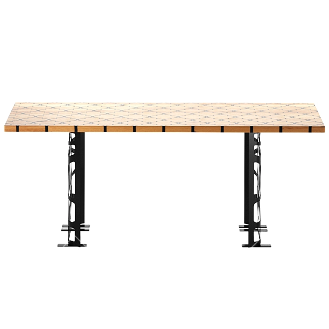 Oak Resonance Dining Table 3D model image 2