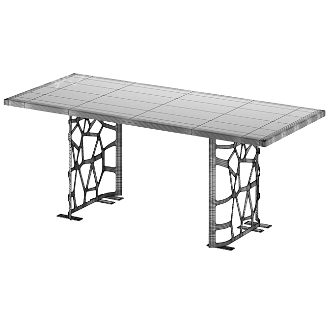 Oak Resonance Dining Table 3D model image 3