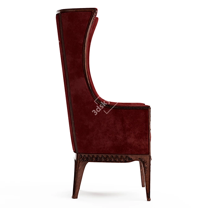 Elegant Aubepine Armchair by Majorelle 3D model image 2