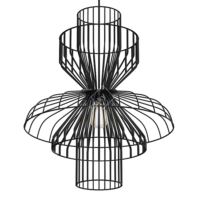 Industrial Metal Pendant Light 3D model image 1