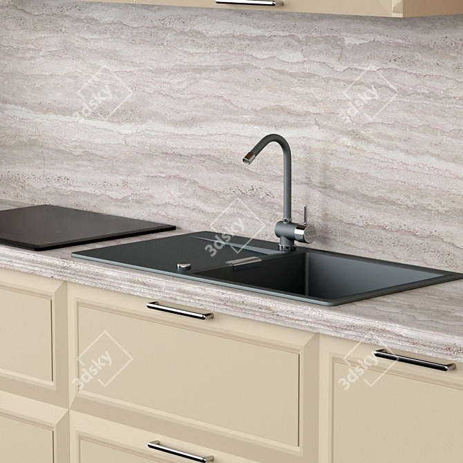 Elegant Langeais Kitchen Set 3D model image 3