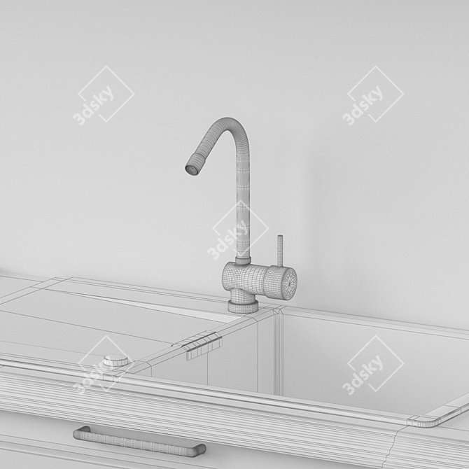 Elegant Langeais Kitchen Set 3D model image 5