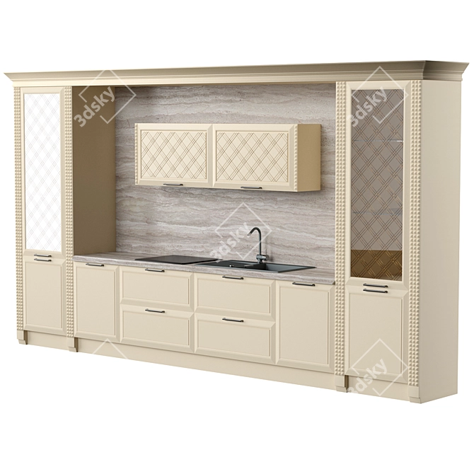 Elegant Langeais Kitchen Set 3D model image 6