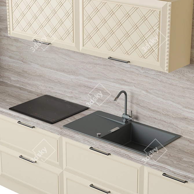 Elegant Langeais Kitchen Set 3D model image 7