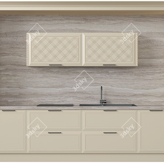 Elegant Langeais Kitchen Set 3D model image 8
