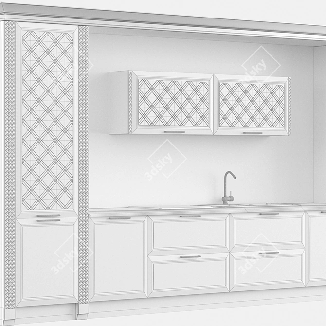 Elegant Langeais Kitchen Set 3D model image 9