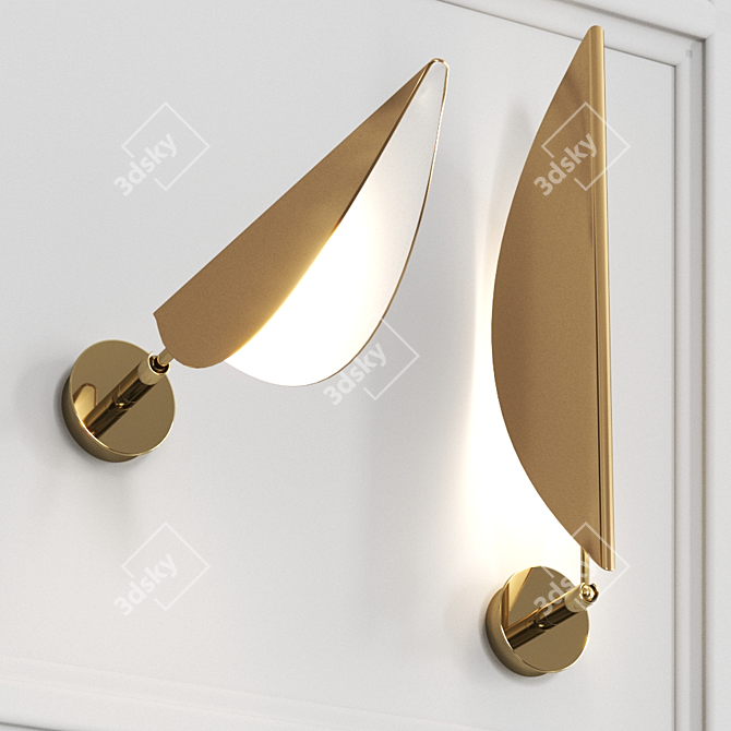 Rustic Ficus Metal Wall Sconce 3D model image 5