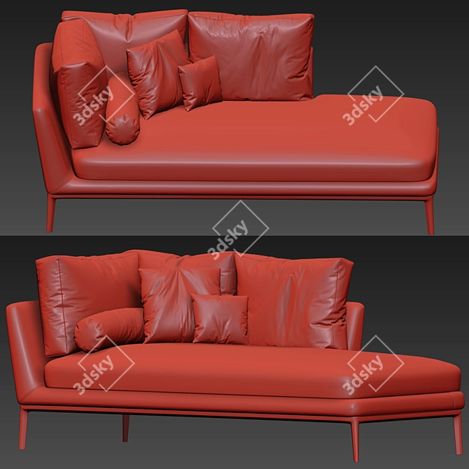 Luxury B&B Atoll Chaise Lounge 3D model image 3