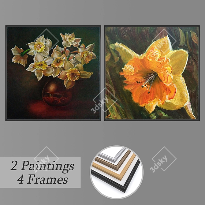 Stylish Wall Art Set 3D model image 1