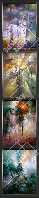 Contemporary Artworks Set 3D model image 2