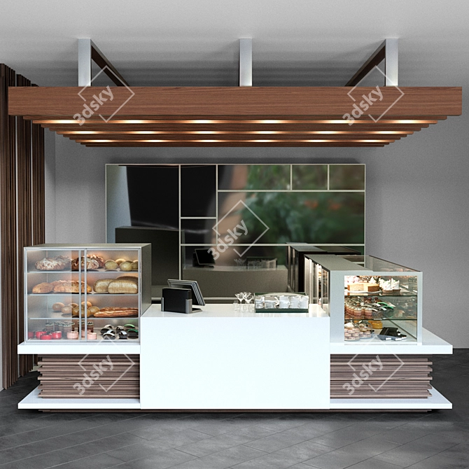 Sweet Treats: Cafe Delights Refrigerator 3D model image 2