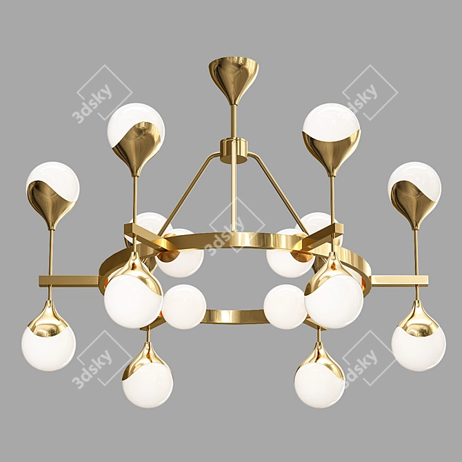 Monumental Murano Glass Chandelier 3D model image 1