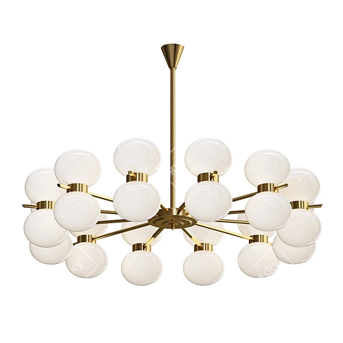 Stunning Murano Glass Chandelier 3D model image 1