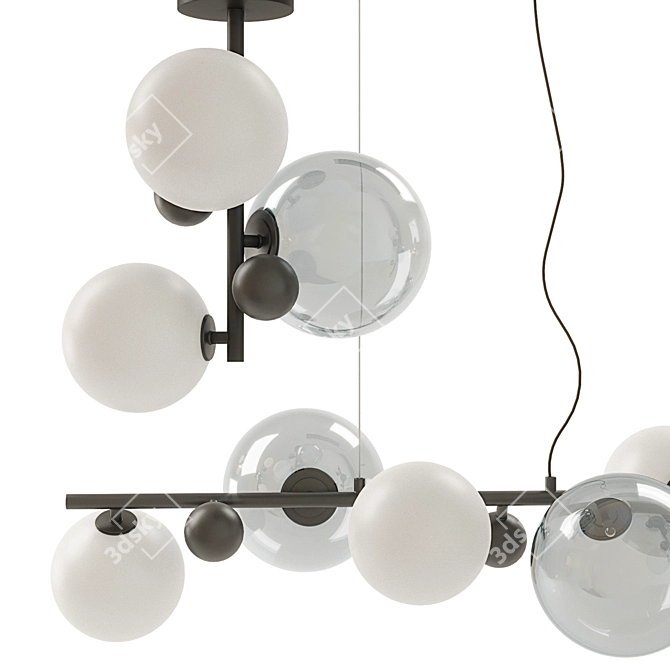 Bullesco AM.PM Glass and Metal Pendant Lights 3D model image 2