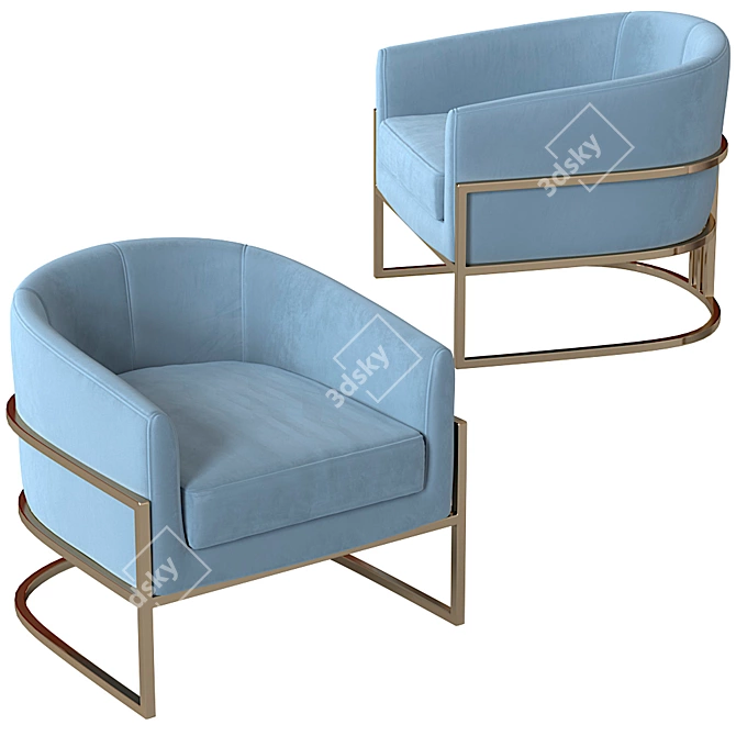 Luxury Gold Armchair: Monica by Mdehouse 3D model image 2