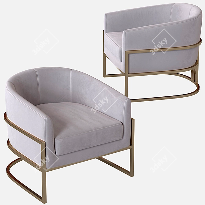 Luxury Gold Armchair: Monica by Mdehouse 3D model image 3