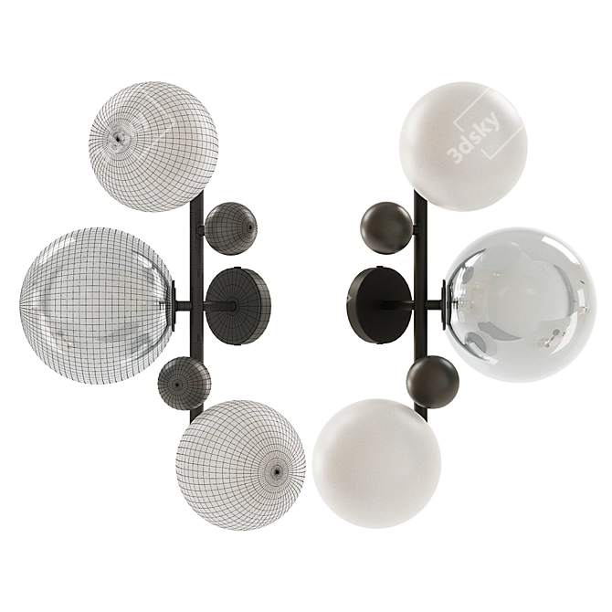 Bullesco Glass & Metal Wall Sconce 3D model image 2
