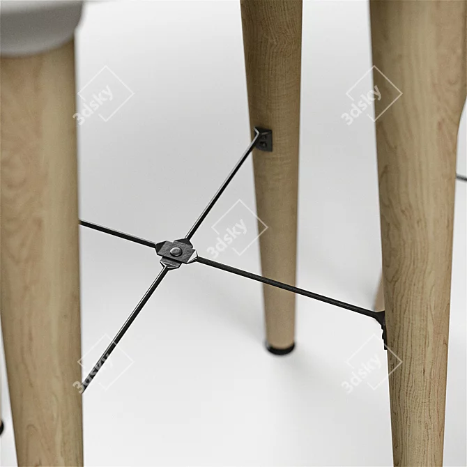 Scandinavian Eames-inspired Stools 3D model image 2