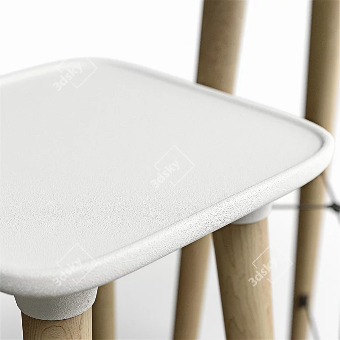 Scandinavian Eames-inspired Stools 3D model image 5