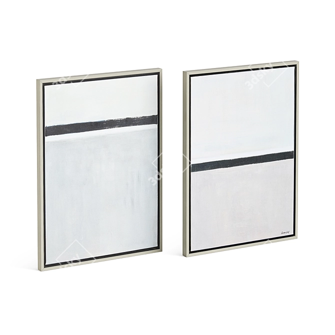Arquiste Gray and Black Oil Painting Set | Renwil 2-Piece 3D model image 2