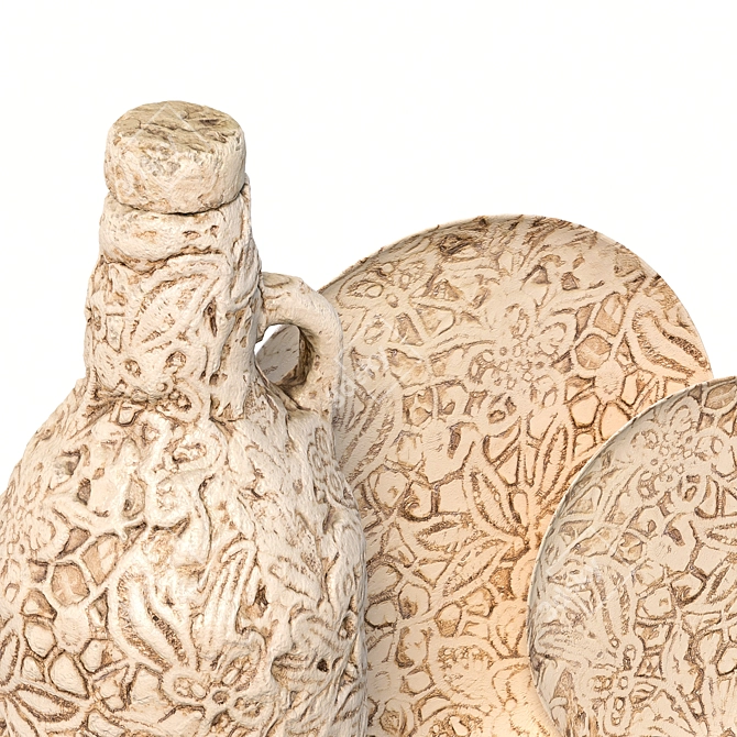 Handcrafted Decorative Crockery Set 3 3D model image 3