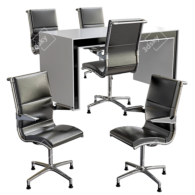 Belesa Blanco Negro: Elegant Office Furniture 3D model image 1