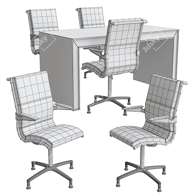 Belesa Blanco Negro: Elegant Office Furniture 3D model image 2