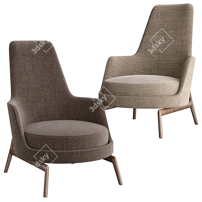 Leda Armchair - Timeless Elegance & Comfort 3D model image 1