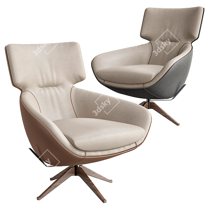 Luxurious Caruzzo Leolux Armchair 3D model image 1