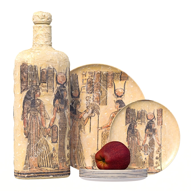 Egyptian Style Decorative Crockery Set 3D model image 1