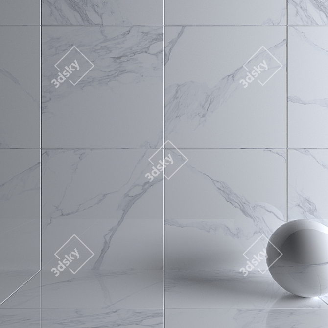 Museum Calacatta 4D White Wall Tiles 3D model image 3