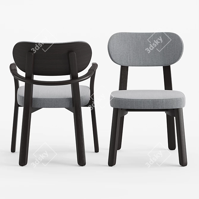 Elegant Porada Evelin Chair 3D model image 2