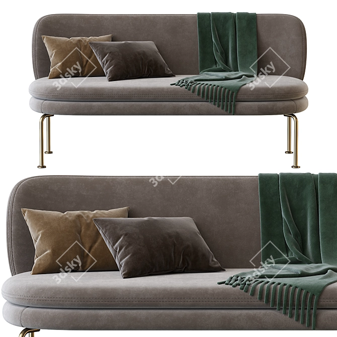 Elegant Soave Fabric Sectional 3D model image 2