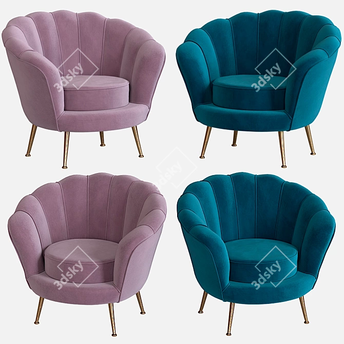 Blossom Armchair: Elegant Comfort by Mdehouse 3D model image 1