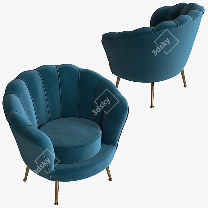 Blossom Armchair: Elegant Comfort by Mdehouse 3D model image 3