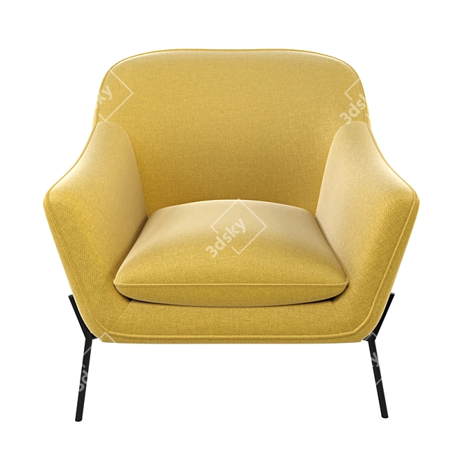 Modern Yellow Accent Chair 3D model image 2