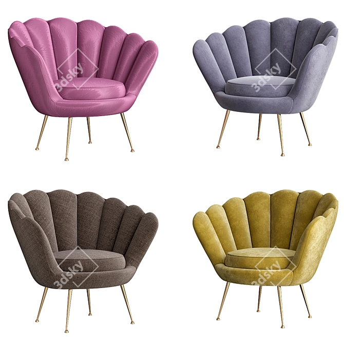 Modern Trapezium Chair by Eichholtz 3D model image 1