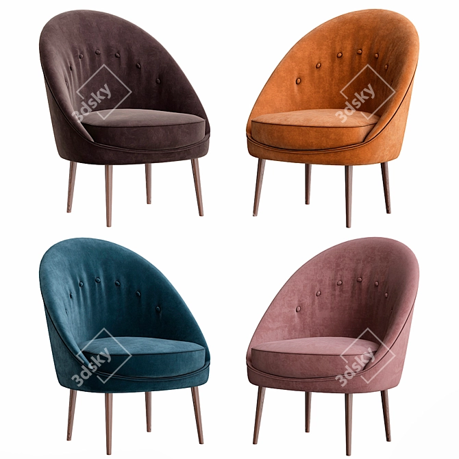 Nessa Luxe Chair 3D model image 1