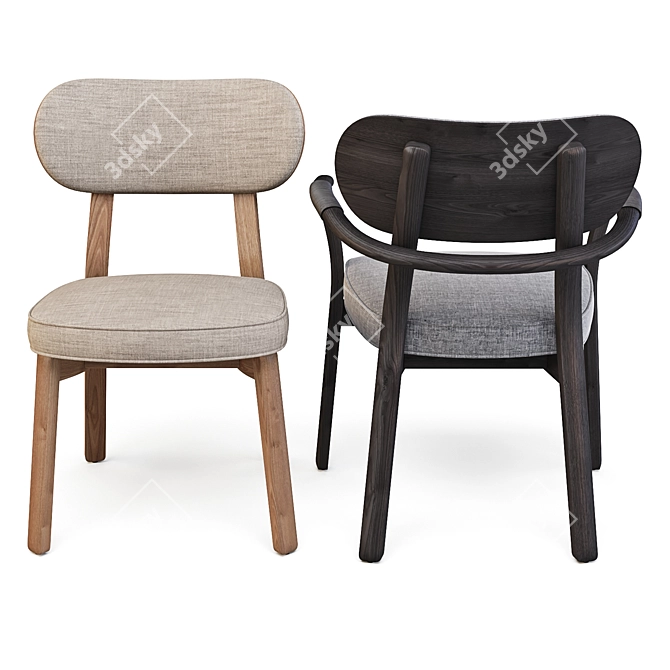 Evelin: Italian Dining Chairs 3D model image 2