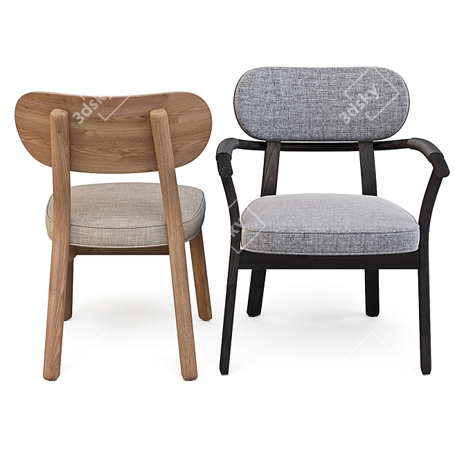Evelin: Italian Dining Chairs 3D model image 3