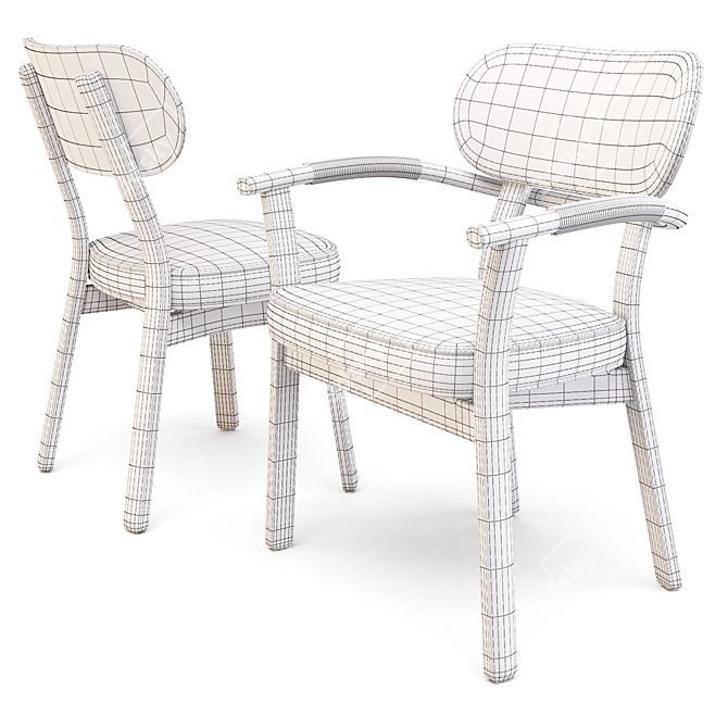 Evelin: Italian Dining Chairs 3D model image 5