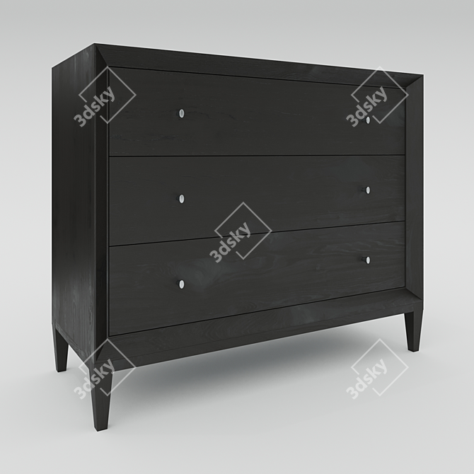 Soul Wood Chest: Stylish Storage Solution 3D model image 1