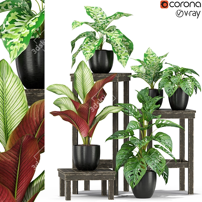 Green Oasis: Potted Plants Set 3D model image 1