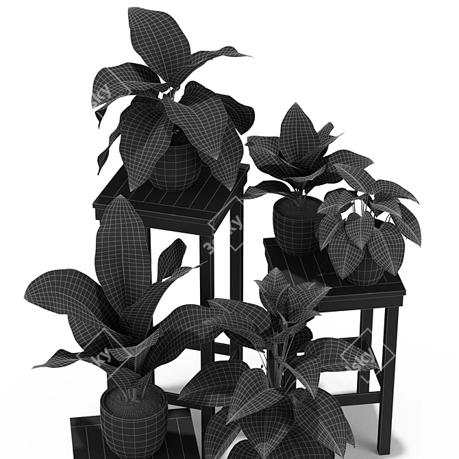Green Oasis: Potted Plants Set 3D model image 3