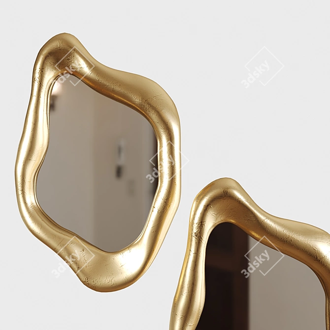 Golden Hologram Mirror: Stunning & Modern 3D model image 1