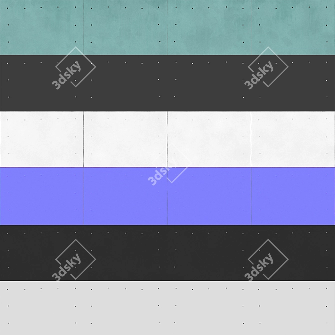Blue Walls Textured VRAY Material 3D model image 5