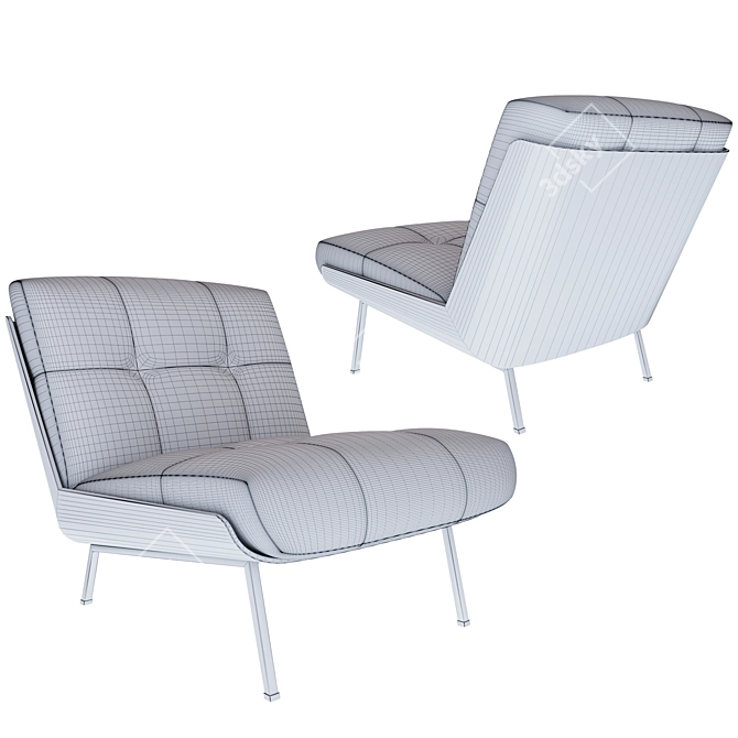 Daiki Modern Designer Lounge Chair 3D model image 1